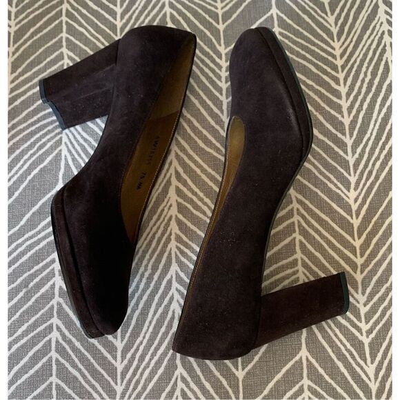 STUART WEITZMAN Brown Suede Tower Pump Heels Shoes size 7.5 AAA NARROW - Picture 7 of 11